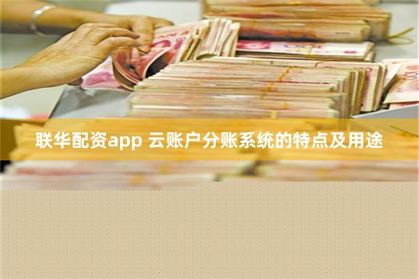联华配资app 云账户分账系统的特点及用途