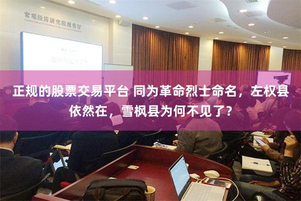 正规的股票交易平台 同为革命烈士命名，左权县依然在，雪枫县为何不见了？