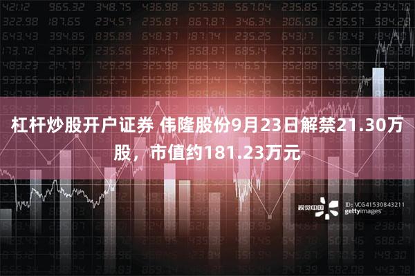 杠杆炒股开户证券 伟隆股份9月23日解禁21.30万股，市值约181.23万元