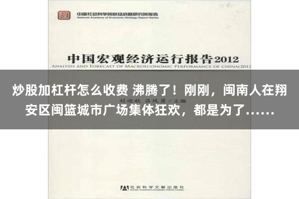 炒股加杠杆怎么收费 沸腾了！刚刚，闽南人在翔安区闽篮城市广场集体狂欢，都是为了……