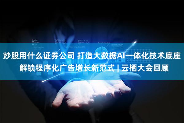 炒股用什么证券公司 打造大数据AI一体化技术底座  解锁程序化广告增长新范式 | 云栖大会回顾
