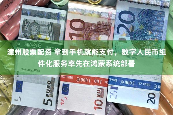 漳州股票配资 拿到手机就能支付，数字人民币组件化服务率先在鸿蒙系统部署