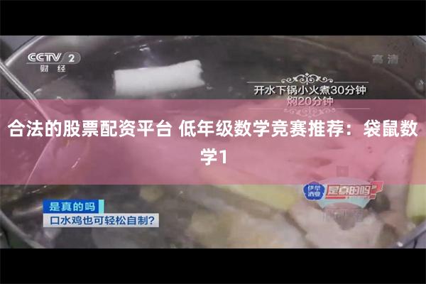 合法的股票配资平台 低年级数学竞赛推荐：袋鼠数学1