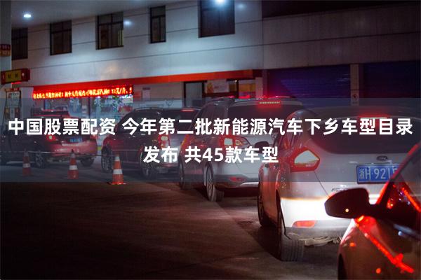 中国股票配资 今年第二批新能源汽车下乡车型目录发布 共45款车型