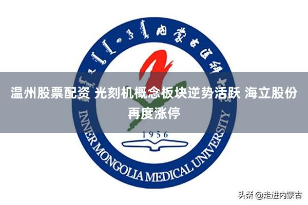 温州股票配资 光刻机概念板块逆势活跃 海立股份再度涨停