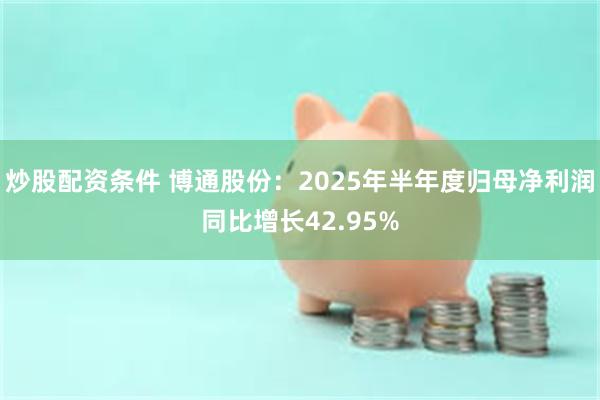 炒股配资条件 博通股份：2025年半年度归母净利润同比增长42.95%