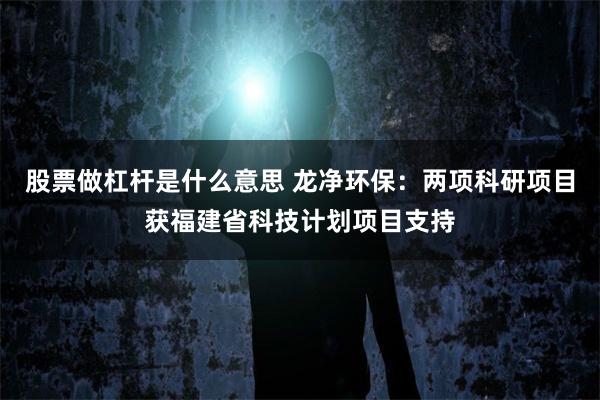 股票做杠杆是什么意思 龙净环保：两项科研项目获福建省科技计划项目支持